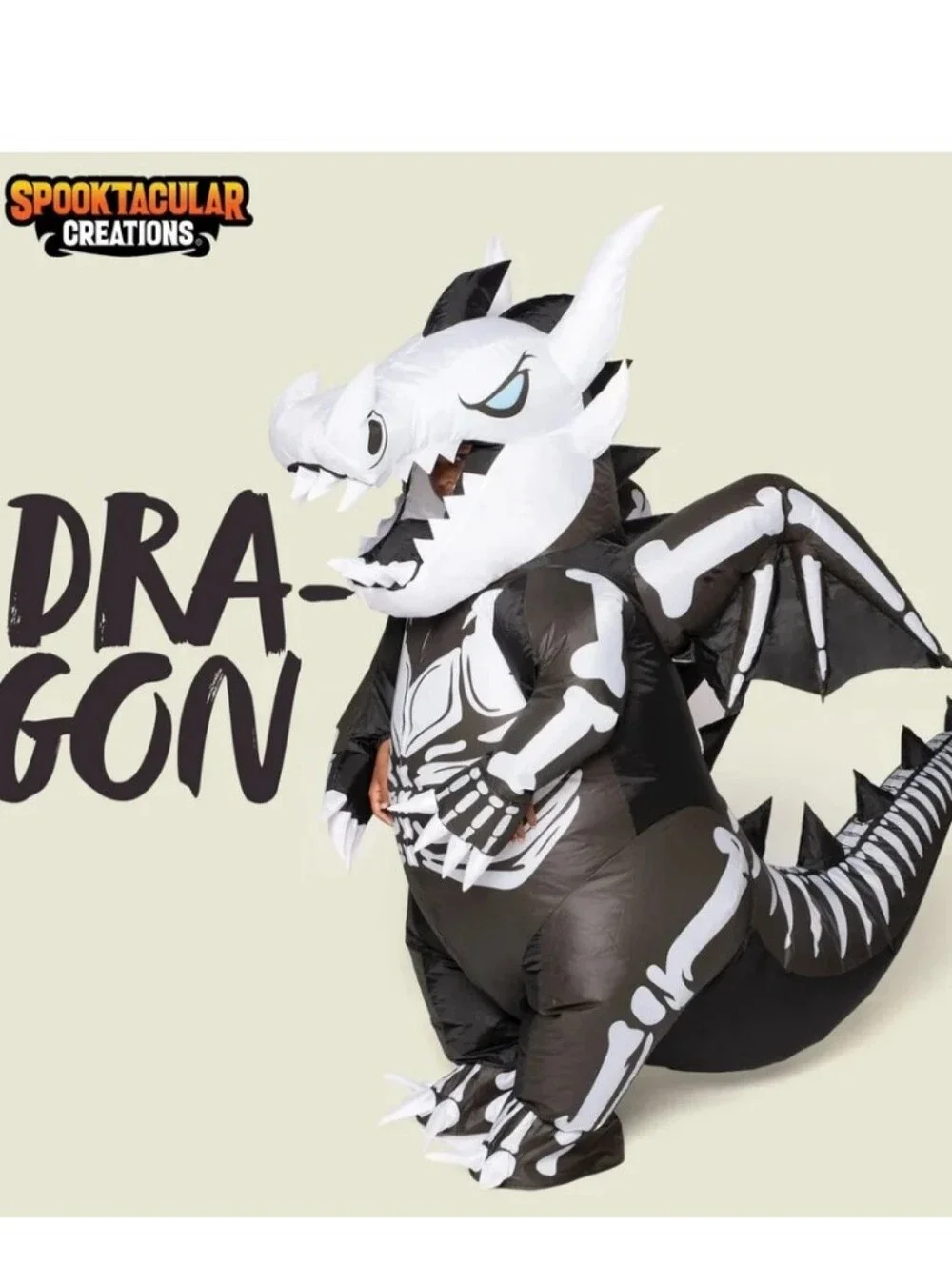 Spooktacular Creations Full Body Dragon Skeleton Inflatable Costume Kids Medium